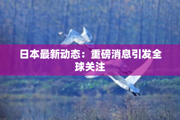 日本最新动态：重磅消息引发全球关注
