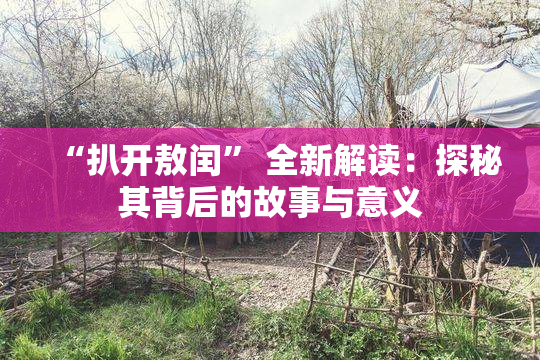 “扒开敖闰” 全新解读：探秘其背后的故事与意义