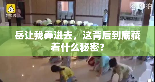 岳让我弄进去，这背后到底藏着什么秘密？