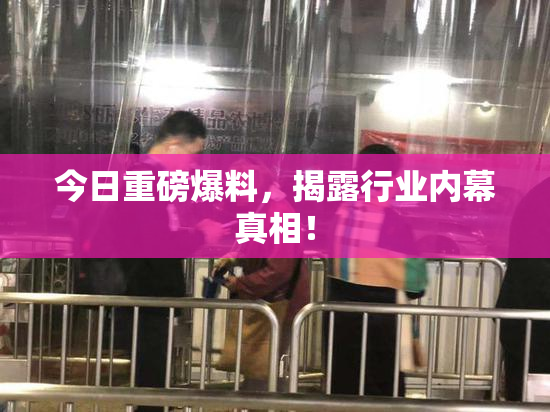 今日重磅爆料，揭露行业内幕真相！