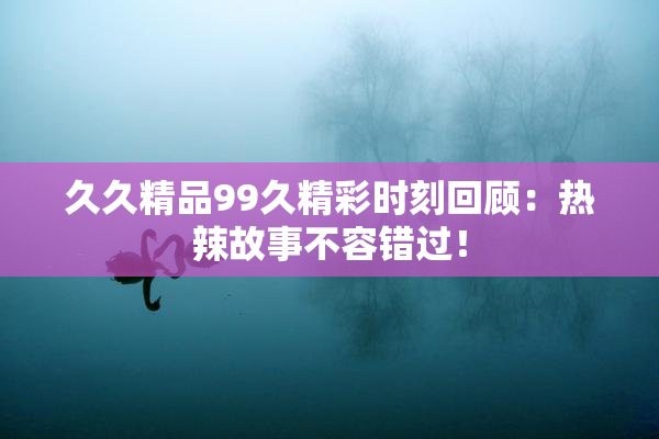 久久精品99久精彩时刻回顾：热辣故事不容错过！