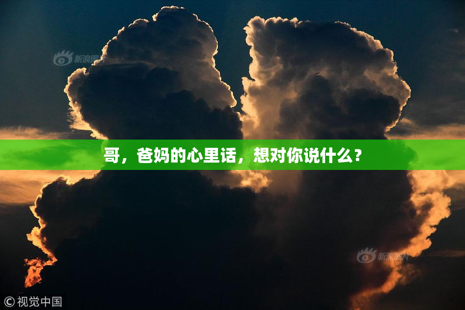 哥，爸妈的心里话，想对你说什么？