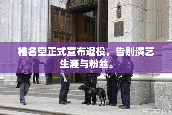 椎名空正式宣布退役，告别演艺生涯与粉丝。