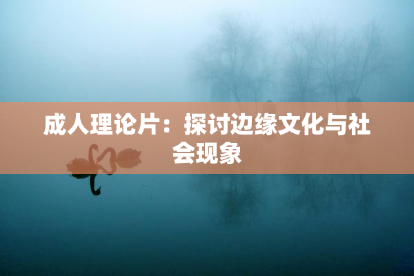 成人理论片：探讨边缘文化与社会现象