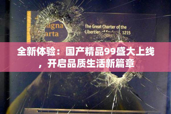 全新体验：国产精品99盛大上线，开启品质生活新篇章