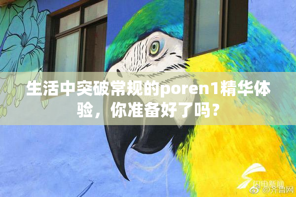 生活中突破常规的poren1精华体验，你准备好了吗？