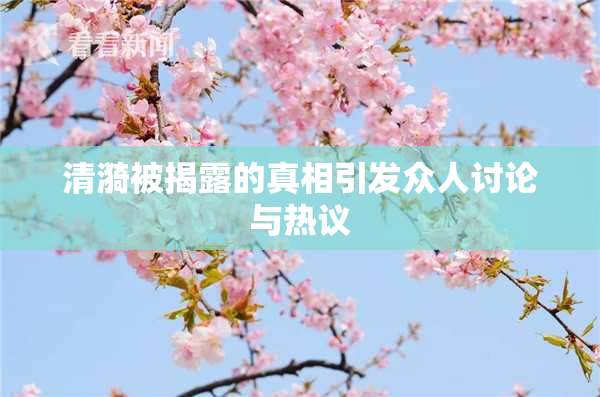 清漪被揭露的真相引发众人讨论与热议