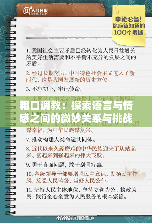 粗口调教：探索语言与情感之间的微妙关系与挑战