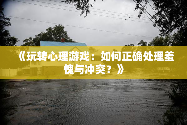 《玩转心理游戏：如何正确处理羞愧与冲突？》