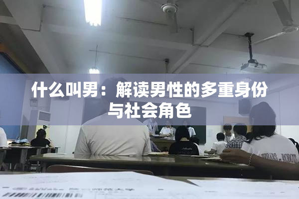 什么叫男：解读男性的多重身份与社会角色