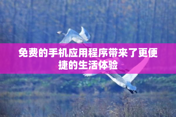 免费的手机应用程序带来了更便捷的生活体验