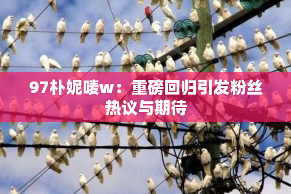 97朴妮唛w：重磅回归引发粉丝热议与期待
