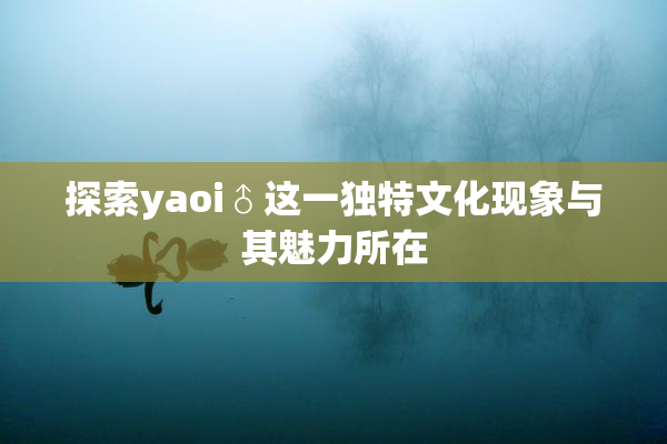 探索yaoi♂这一独特文化现象与其魅力所在