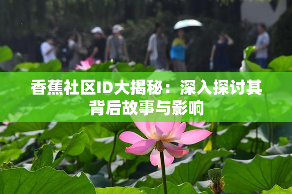 香蕉社区ID大揭秘：深入探讨其背后故事与影响