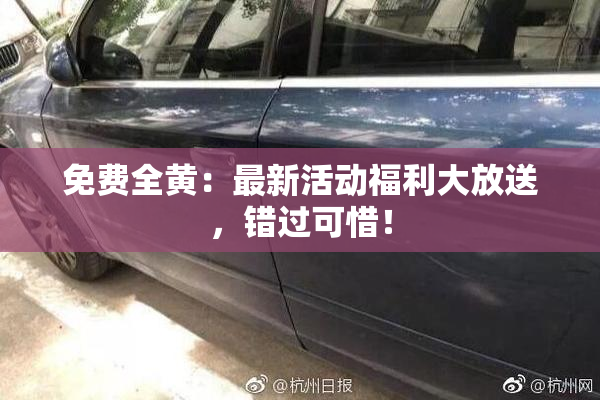 免费全黄：最新活动福利大放送，错过可惜！