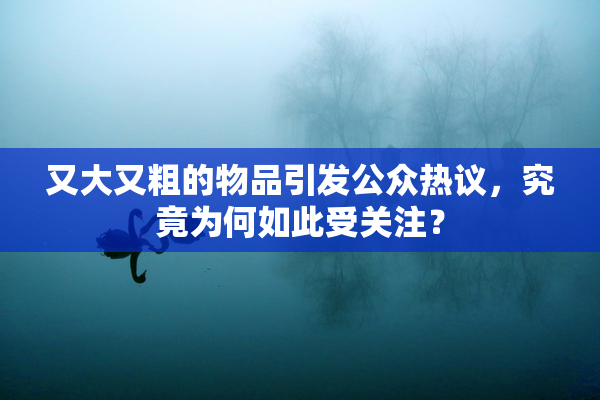 又大又粗的物品引发公众热议，究竟为何如此受关注？