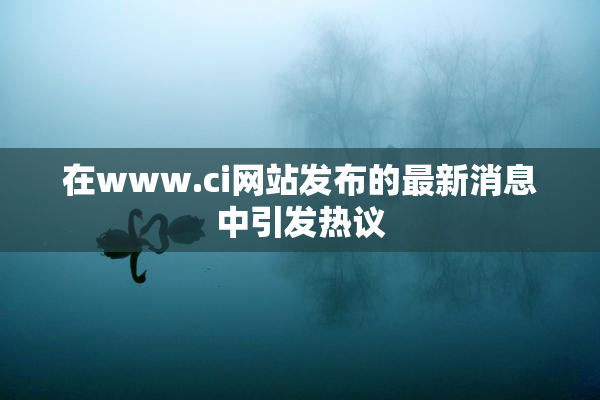 在www.ci网站发布的最新消息中引发热议