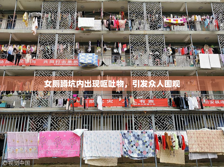 女厕蹲坑内出现呕吐物，引发众人围观