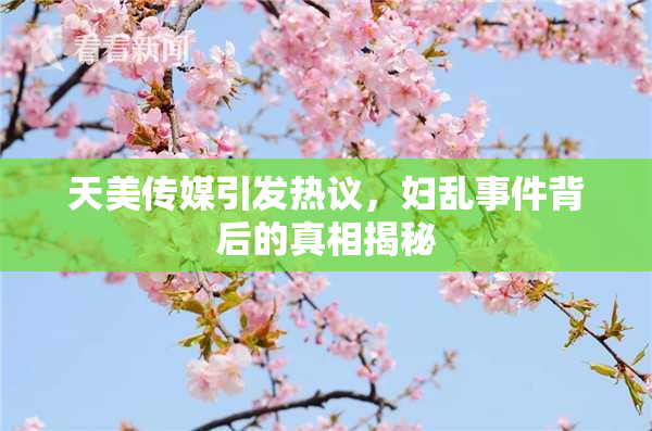天美传媒引发热议，妇乱事件背后的真相揭秘