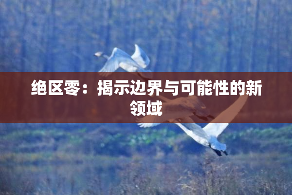 绝区零：揭示边界与可能性的新领域