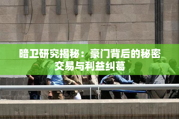 暗卫研究揭秘：豪门背后的秘密交易与利益纠葛