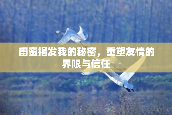 闺蜜揭发我的秘密，重塑友情的界限与信任