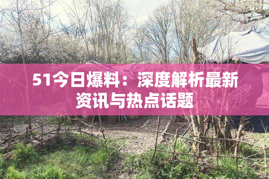 51今日爆料：深度解析最新资讯与热点话题