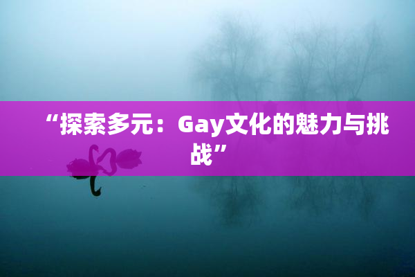 “探索多元：Gay文化的魅力与挑战”