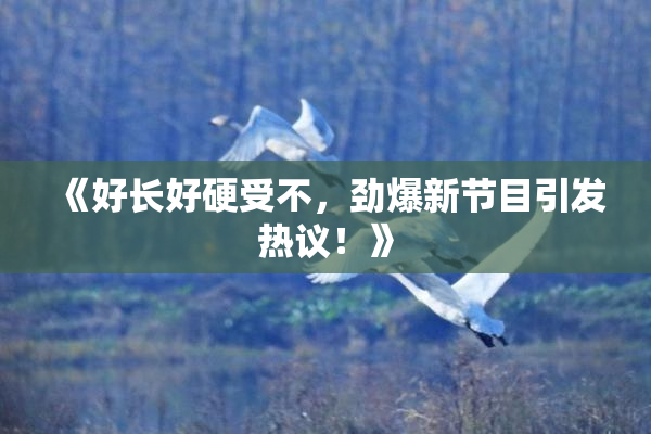 《好长好硬受不，劲爆新节目引发热议！》