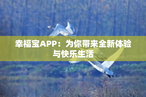 幸福宝APP：为你带来全新体验与快乐生活