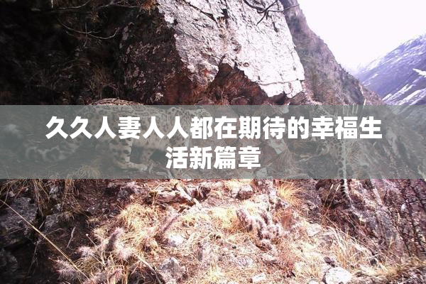 久久人妻人人都在期待的幸福生活新篇章