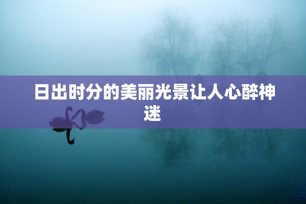 日出时分的美丽光景让人心醉神迷