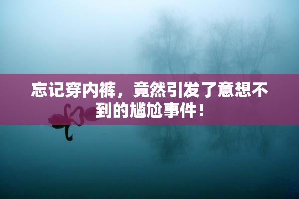 忘记穿内裤，竟然引发了意想不到的尴尬事件！