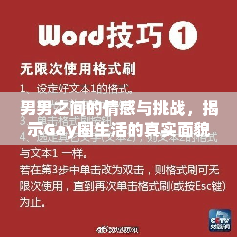 男男之间的情感与挑战，揭示Gay圈生活的真实面貌
