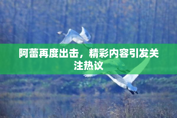 阿蕾再度出击，精彩内容引发关注热议