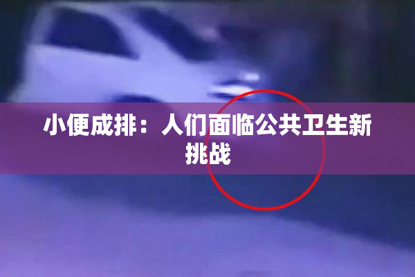 小便成排：人们面临公共卫生新挑战