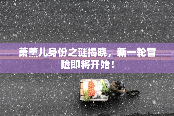 萧薰儿身份之谜揭晓，新一轮冒险即将开始！