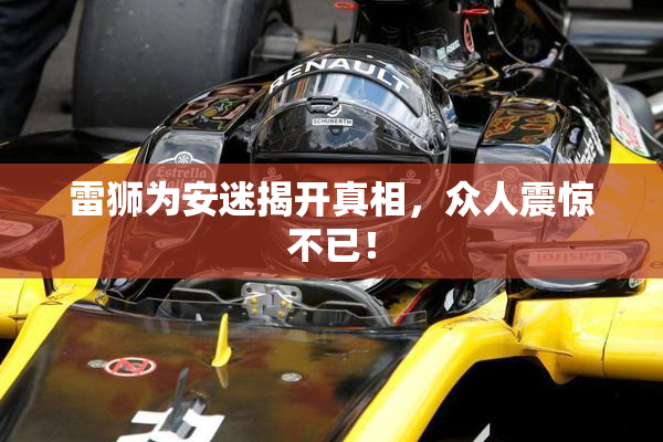 雷狮为安迷揭开真相，众人震惊不已！