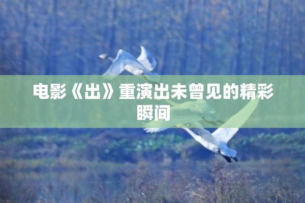 电影《出》重演出未曾见的精彩瞬间
