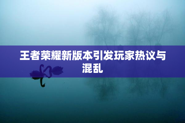 王者荣耀新版本引发玩家热议与混乱