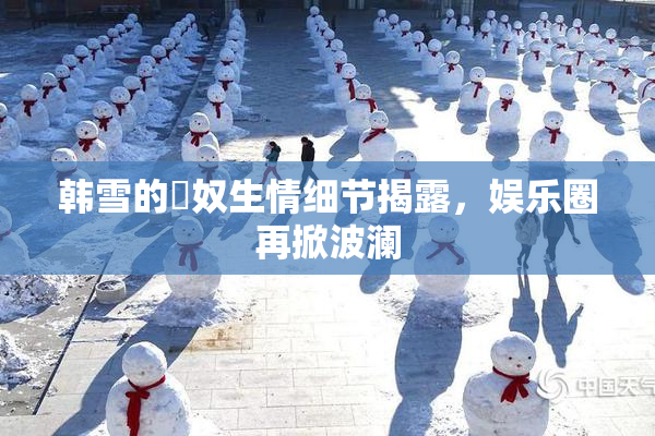 韩雪的婬奴生情细节揭露，娱乐圈再掀波澜