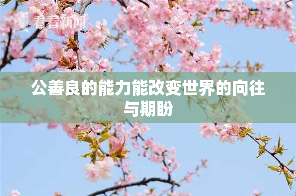 公善良的能力能改变世界的向往与期盼
